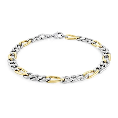 Figaro 2 tone Stainless Steel bracelet 8.5. Color: 2 tone | Doucet Latendresse
