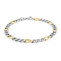 Bracelet Figaro 2 tons en acier inoxydable