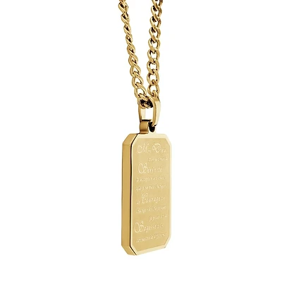 Serinity Stone Pendant -Golden Steel Stainless. Color: yellow | Doucet Latendresse