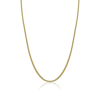Plated Stainless Steel 3.5mm Slim Franco Chain-24. Color: yellow | Doucet Latendresse