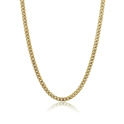 Yellow Stainless Steel Square Franco Chain  -24. Color: yellow | Doucet Latendresse