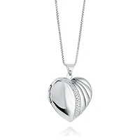 Locket heart pendant in 925 sterling silver - chain included 16