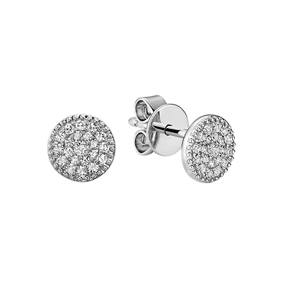 Earrings in 10 K White gold and 15 points diamond.. Color: white | Doucet Latendresse