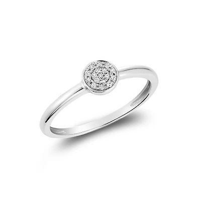 Bague solitaire en Or Blanc 10 k et diamant 5Pts. Color: blanc | Doucet Latendresse