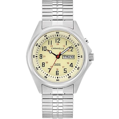 Caravelle Traditional Model :  stainless steel watch for men | Doucet Latendresse