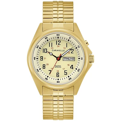 Modèle traditionnel : montre en acier inoxydable doré  pour homme | Doucet Latendresse