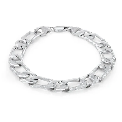 Sterling silver bracelet for men (8.5''). Color: white | Doucet Latendresse