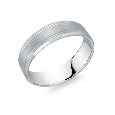 10k white Gold Fantasy Band for men - 6mm. Color: | Doucet Latendresse