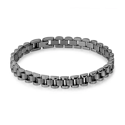 Bracelet for men - Black stainless steel 7.5 inches. Color: black | Doucet Latendresse