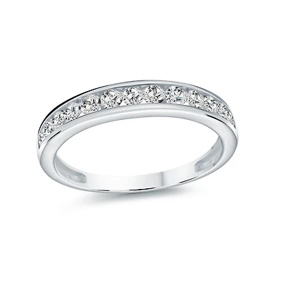 10K white Gold Ring Set with Diamonds Rail Setting - 0.5ct. Color: | Doucet Latendresse