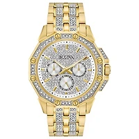 Bulova Octava Men's Gold Pavé Dial Crystal Watch | Doucet Latendresse