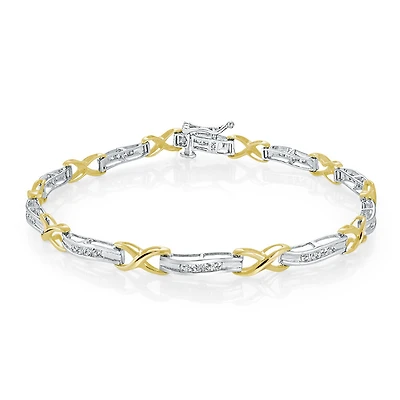 Bracelet for woman in 2 tones yellow and white gold with diamond totaling 50Pts.. Color: 2 tone | Doucet Latendresse