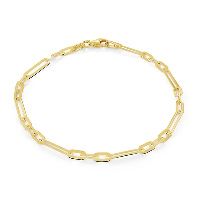 Paperclip bracelet in 10k Yellow gold for women - 7.25 inches. Color: yellow | Doucet Latendresse