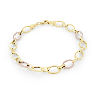 Bracelet for women in 10k 2-tone gold - 7.5 inches. Color: 2 tone | Doucet Latendresse