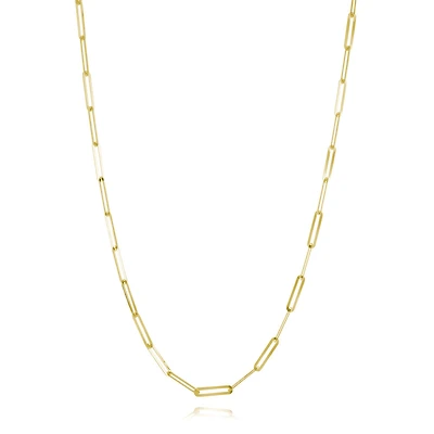 Collier de trombone pour femme en or jaune 10k- 17  pouces. Color: jaune | Doucet Latendresse
