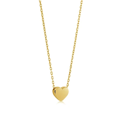 Collier cœur en 17 pouces pour femme en or jaune 10k. Color: jaune | Doucet Latendresse