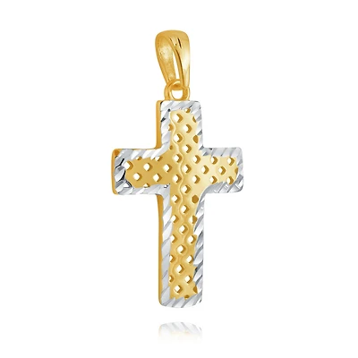 Pendentif croix en or jaune 10K. Color: jaune | Doucet Latendresse