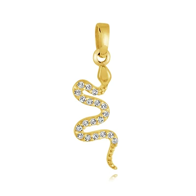 Snake pendant in 10K yellow gold and cubic zirconia. Color: yellow | Doucet Latendresse