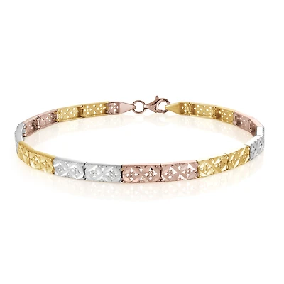 Bracelet for women in 10k 3-tone gold. Color: 3 tone | Doucet Latendresse