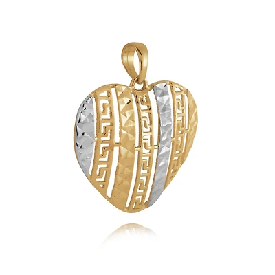 Pendentif coeur - Or 2-tons 10K (jaune,et  blanc). Color: 2 tons | Doucet Latendresse