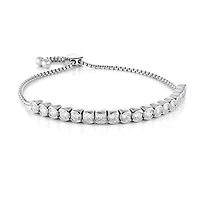 Bracelet en acier inoxydable sertie de zircons cubiques - 5.5mm. Color: blanc | Doucet Latendresse