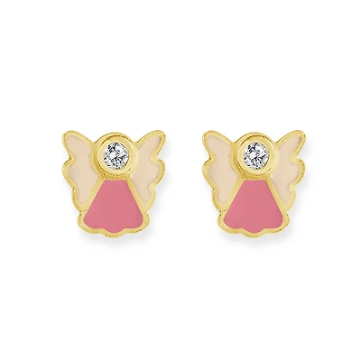 Angel earrings in 10k yellow gold. Color: yellow | Doucet Latendresse