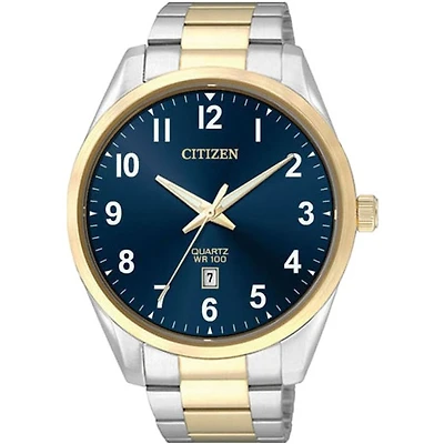 Watch for man - 2 tone stainless steel & Blue dial | Doucet Latendresse
