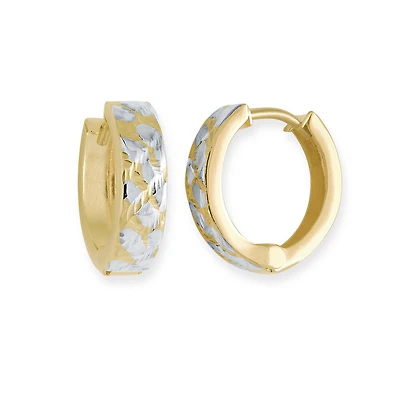 Boucles d'oreilles anneaux pour enfant en or 2 tons 10k. Color: 2 tons | Doucet Latendresse