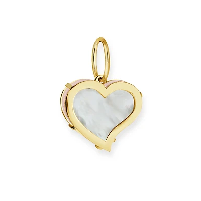 Pendentif cœur nacre perle en or jaune 10k. Color: jaune | Doucet Latendresse