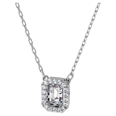 Collier Millenia Swarovski Zirconia taille carré, Blanc, Métal rhodié. Color: blanc | Doucet Latendresse