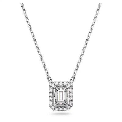 Collier Una en Métal Rhodié avec Cristaux Swarovski - 38 - 43 cm. Color: blanc | Doucet Latendresse