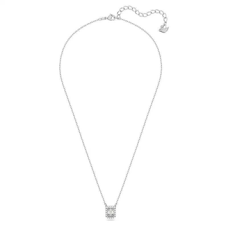 Collier Una en Métal Rhodié avec Cristaux Swarovski - 38 - 43 cm. Color: blanc | Doucet Latendresse