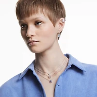 Collier Una en Métal Rhodié avec Cristaux Swarovski - 38 - 43 cm. Color: blanc | Doucet Latendresse