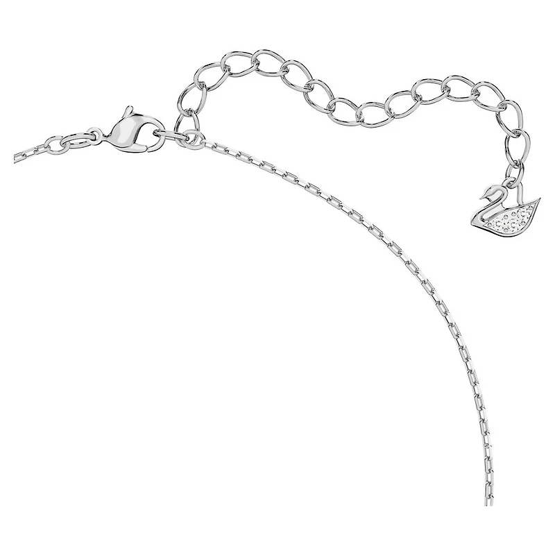 Collier Una en Métal Rhodié avec Cristaux Swarovski - 38 - 43 cm. Color: blanc | Doucet Latendresse