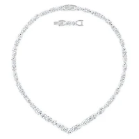 Collier Tennis en Métal Rhodié avec Cristaux Swarovski - 15