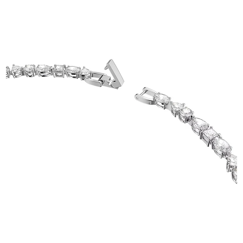 Collier Tennis en Métal Rhodié avec Cristaux Swarovski - 15
