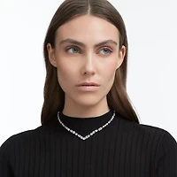 Collier Tennis en Métal Rhodié avec Cristaux Swarovski - 15