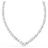 Collier Tennis en Métal Rhodié avec Cristaux Swarovski - 15