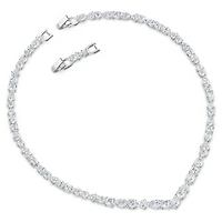 Collier Tennis en Métal Rhodié avec Cristaux Swarovski - 15