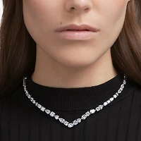 Collier Tennis en Métal Rhodié avec Cristaux Swarovski - 15
