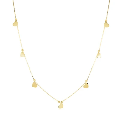 Heart necklace for women 16'' in 10K yellow gold. Color: yellow | Doucet Latendresse
