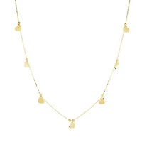 Collier avec Coeurs en Or 10K - 16