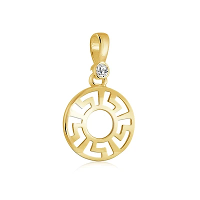 Pendentif avec motif et zircon cubique en or jaune 10K. Color: jaune | Doucet Latendresse