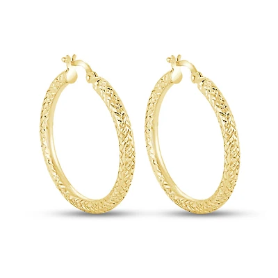 Boucles d'oreilles avec motif en or jaune 10k. Color: jaune | Doucet Latendresse
