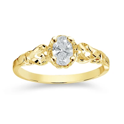 10k ring with april stone. Color: yellow | Doucet Latendresse