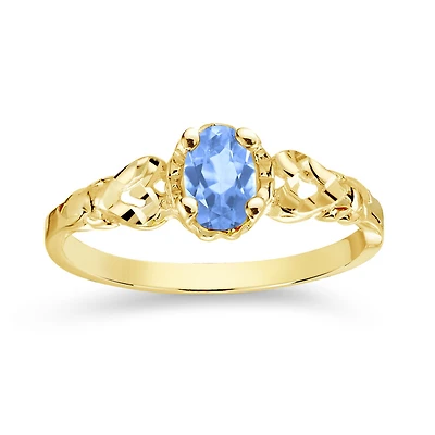 Bague 1.5mm en Or 10K avec Topaze Synthétique - Décembre. Color: jaune | Doucet Latendresse