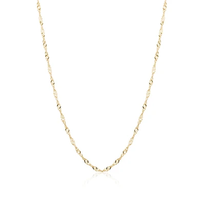 16'' Lady's Singapore Chain - 10K yellow Gold. Color: yellow | Doucet Latendresse