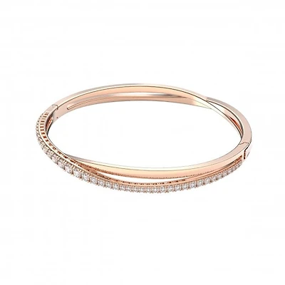 Bracelet swarovski blanc,Métal doré rose. Color: rose | Doucet Latendresse