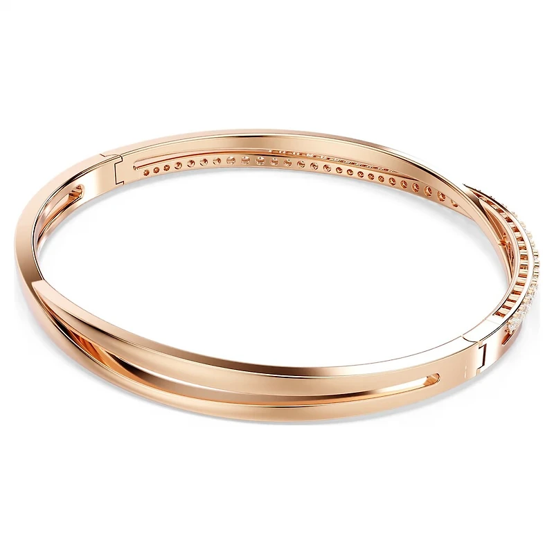 Bracelet-jonc Hyperbola en Métal Plaqué Or Rose avec Cristaux Swarovski - 6.5
