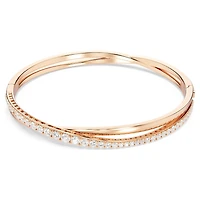 Bracelet-jonc Hyperbola en Métal Plaqué Or Rose avec Cristaux Swarovski - 6.5